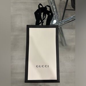 Gucci Black and White Shopping Bag